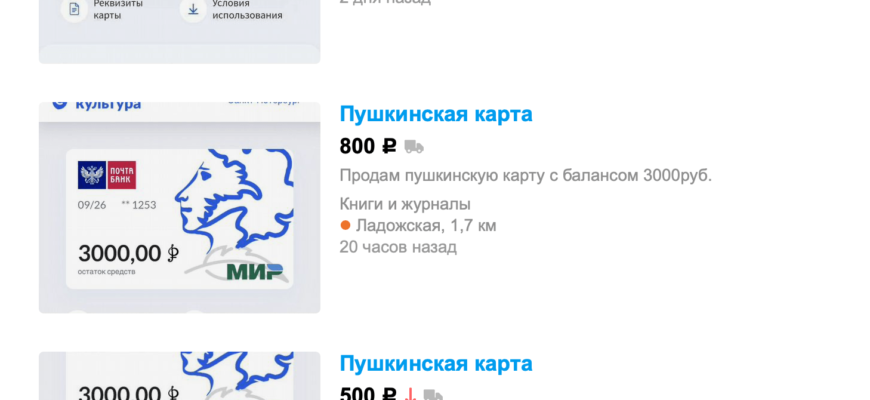 Avito пушкинская карта